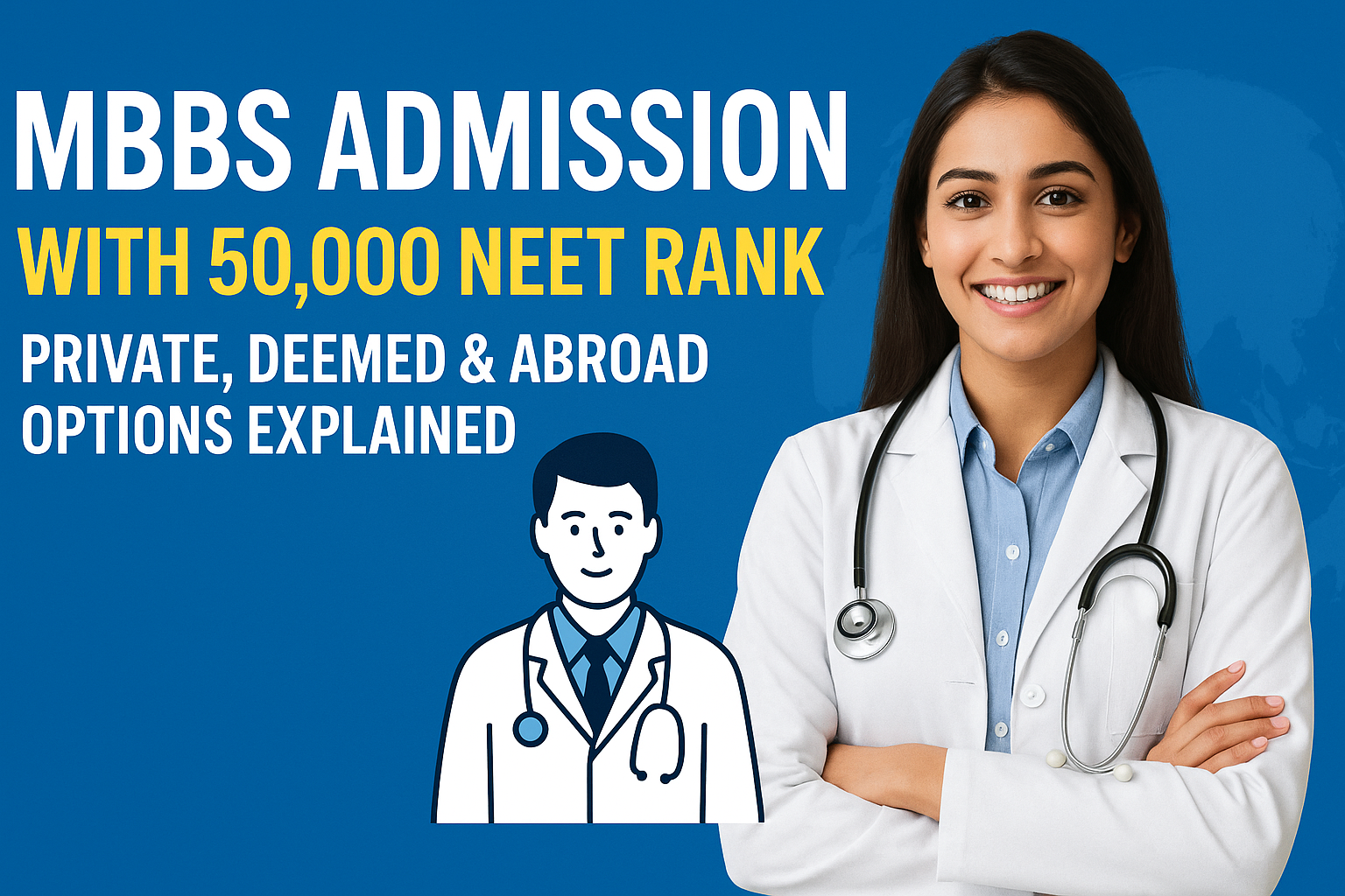 MBBS Admission with 50,000 NEET Rank – Private, Deemed & Abroad Options Explained